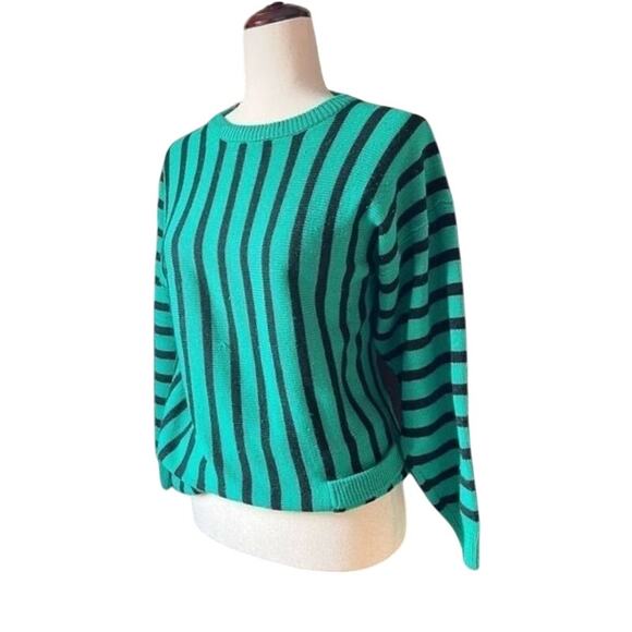 Vintage Green Striped Tunic Sweater - Picture 9 of 11